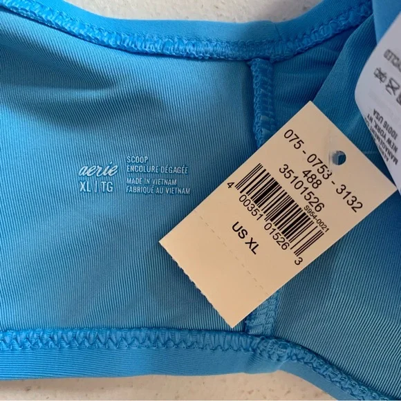 Aerie Size XL Bikini Set Scoop Top + Bikini Bottom Ocean Blue NWT - Picture 10 of 17